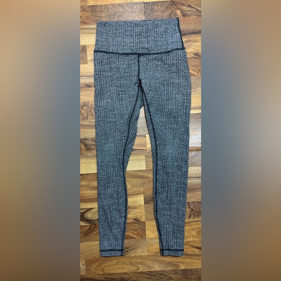 Lululemon High-Rise Wunder Under Leggings Womens Size 6 Black /White 27" inseam - Picture 1 of 6